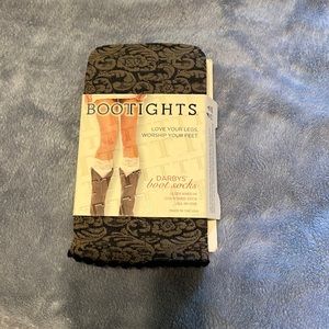 Black and Beige Sleek Knee-Hi Cushioned Boot Sock Tights!